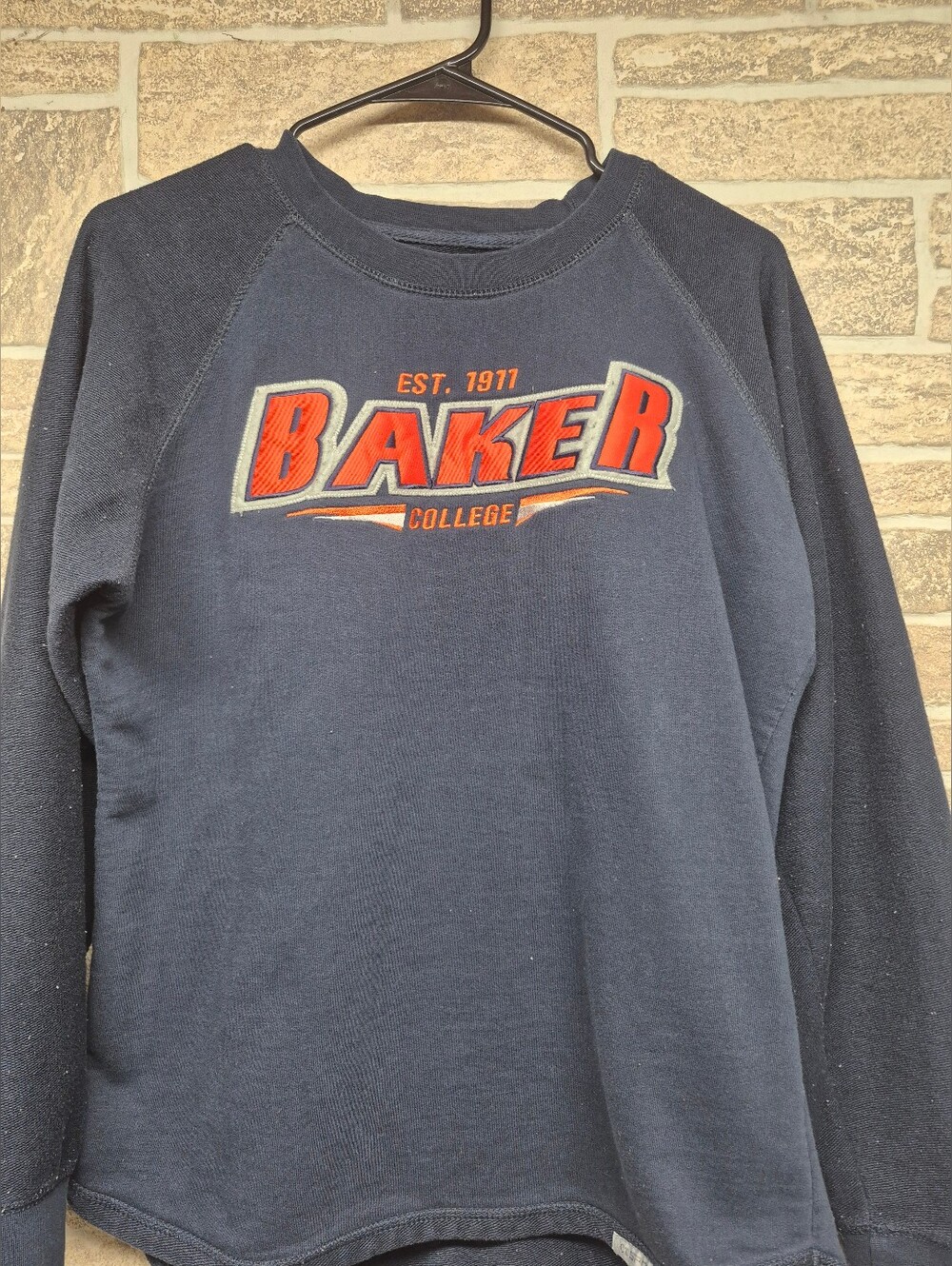 Baker College Navy Graphic Crewneck Sweatshirt XL